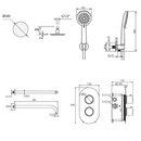 sa Rondo inb. D-set therm. 2-weg muur gun-mtl 20cm