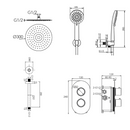 sa Rondo incl. Ensemble de douche thermique2 voies au plafond. or 30cm