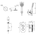 sa Rondo incl. Dou-set thermal 2-way ceiling. nickel 20cm