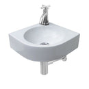 Ensemble complet de fontaine Lotte en céramique blanche avec robinet à tête cruciforme chromé et ensemble de vidage par L'Aqua®