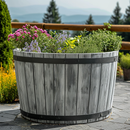 Round planter M Tub Lignum Acacia FSC 46 x 32 cm brushed Gray