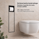 AquaVik Porte-rouleau de papier toilette et brosse Røk intégré carrelable Nattmörk noir mat