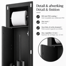 AquaVik Porte-rouleau de papier toilette et brosse Røk intégré carrelable Nattmörk noir mat