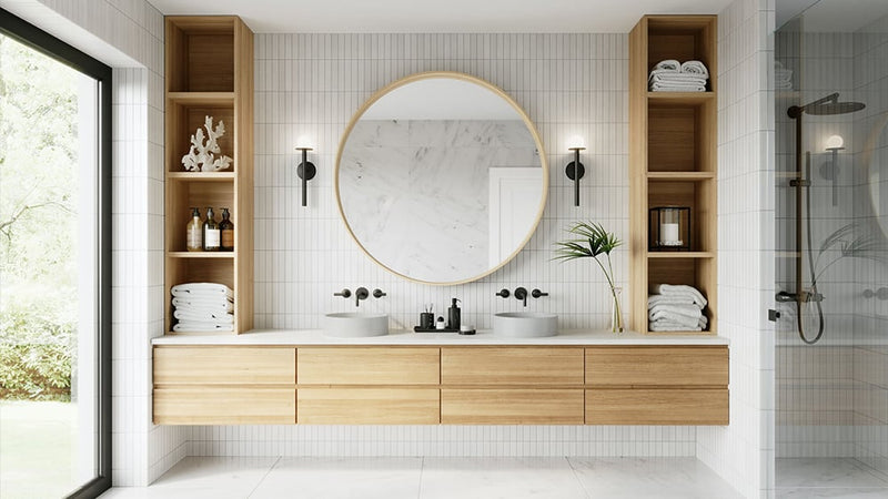 Lavabo AquaVik rond Ørb en céramique à poser blanc 36x36x12 cm