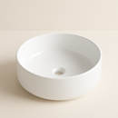 AquaVik Washbasin Round Ørb Ceramic Surface-mounted White 36x36x12 cm
