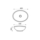 AquaVik Waskom Sjön Ovaal Keramisch Mat Wit 40x33x14.5 cm