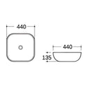 AquaVik Waskom Sölva Keramiek Rond 44x44x13.5 cm Glans Wit