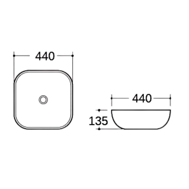 AquaVik Waskom Sölva Keramiek Rond 44x44x13.5 cm Glans Wit
