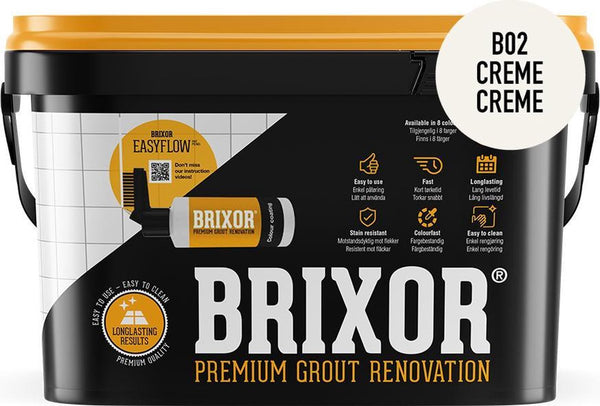 Brixor Kit de rénovation de joints premium B-02 Créme 1,3 kg