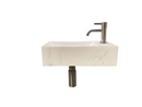 Complete Fountain Set Carrara Natural Stone with Brushed Nickel Tap and Drain Set by L'Aqua®