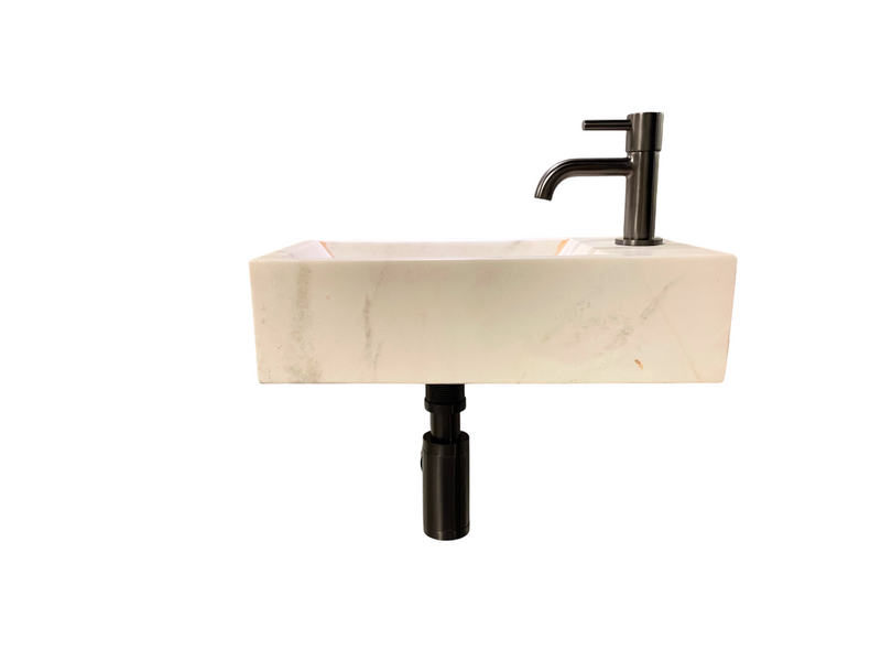 Complete Fountain Set Carrara Natural Stone with Gun Metal Tap and Drain Set by L'Aqua®