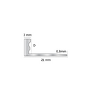 ESA100.90 Aluminium Tegelprofiel Recht - Geborsteld Naturel - 10mm - 2,5m