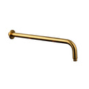 Bras de douche mural rond 40 cm or brossé