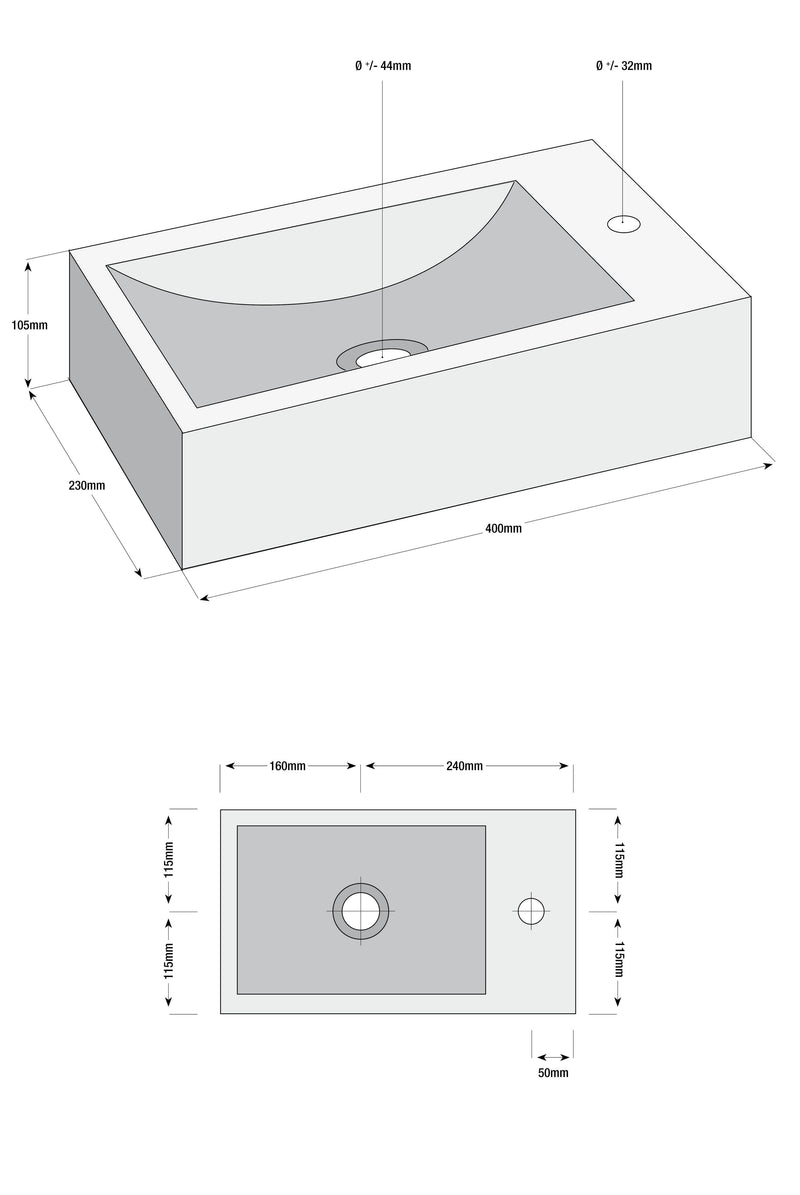 Complete Fonteinset Carrara Natuursteen met Gun Metal Kraan en Afvoerset by L'Aqua®