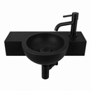 Ensemble lavabo Fynn Pierre bleue Robinet à droite Noir mat Robinet