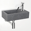 Complete Fountain Set Jörgen Granite with Silver Crosshead Tap and Drain Set (40x23x11 cm) by L'Aqua®