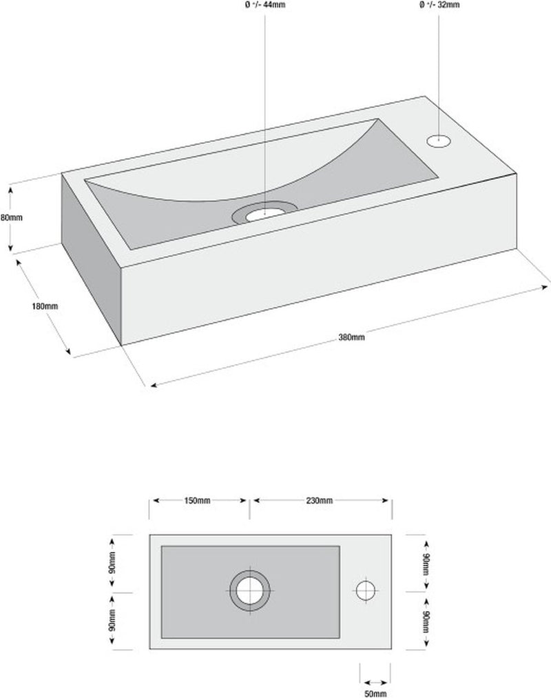 Ensemble de fontaine complet Oskar Hardstone avec robinet et bonde en bronze par L'Aqua®