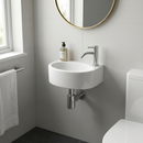 Ensemble lavabo Paris Céramique Blanc Robinet Droite Chrome Robinet 30x22x11cm