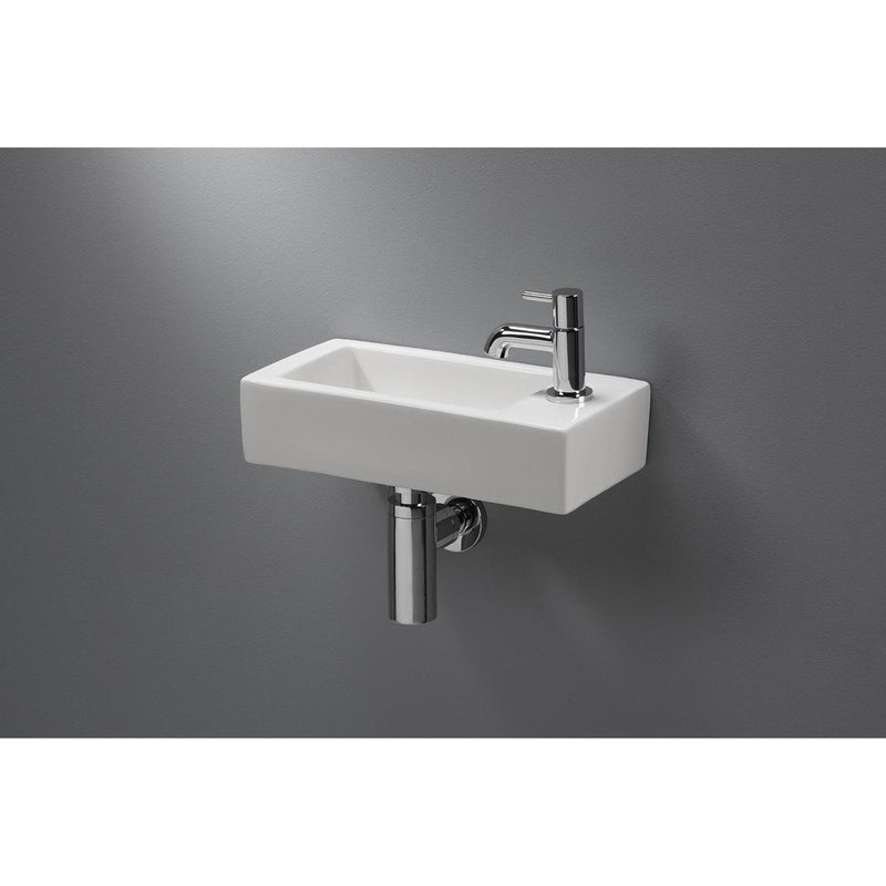 Complete Fonteinset Brussel Keramisch Wit met Chroom Kraan en Afvoerset (36x18x9 cm) by L'Aqua®