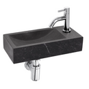 Ensemble complet de fontaine Oskar Basalt avec robinet et bonde en argent par L'Aqua®