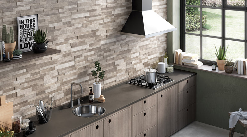 Wall tile Volcano taupe 15 x 61 cm