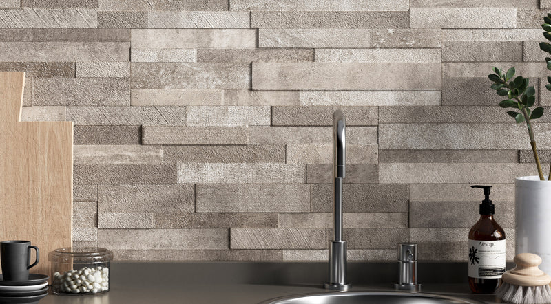 Wall tile Volcano taupe 15 x 61 cm