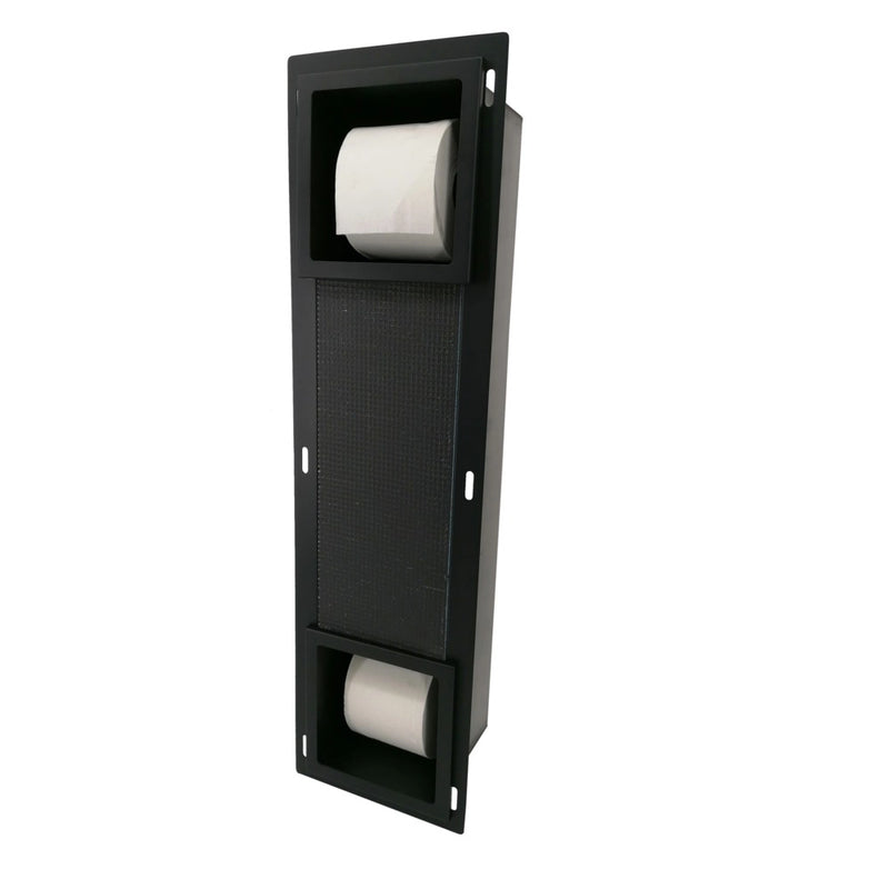 Inbouw toiletrol- & reservehouder RVS mat zwart by L'Aqua®