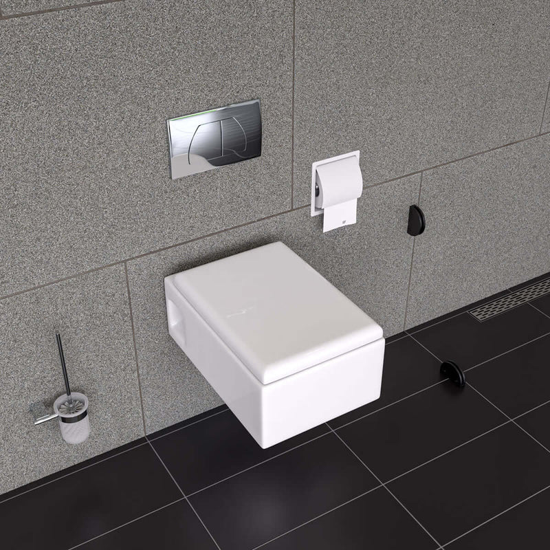 Inbouw toiletrolhouder Mat wit RVS by L'Aqua