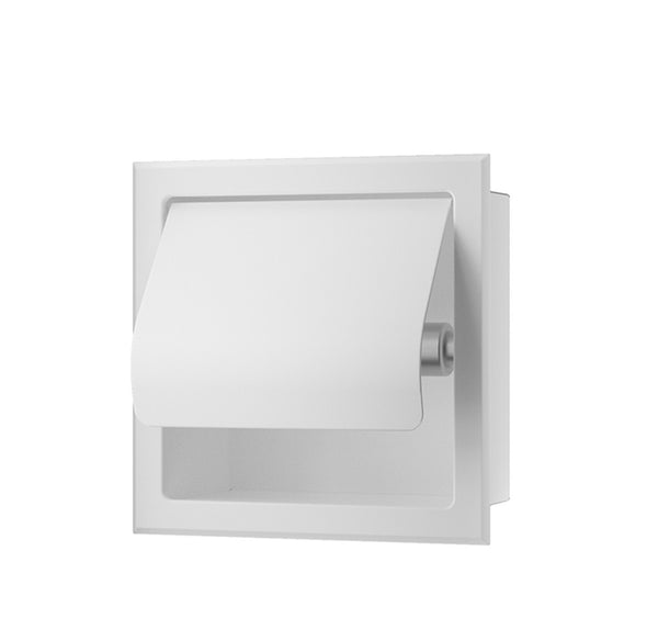 Built-in toilet roll holder Matt white stainless steel by L'Aqua