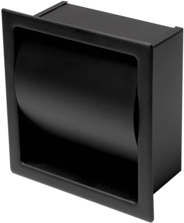 Built-in toilet roll holder stainless steel matt black by L'Aqua