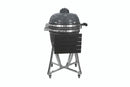 Landmann Kamado Barbecue 22 Inch Large - Keramische Houtskool BBQ - Met Trolley Onderstel & Zijtafels - Inclusief Thermometer & Rooster - 10+ Steaks Capaciteit - Grijs - Zwart