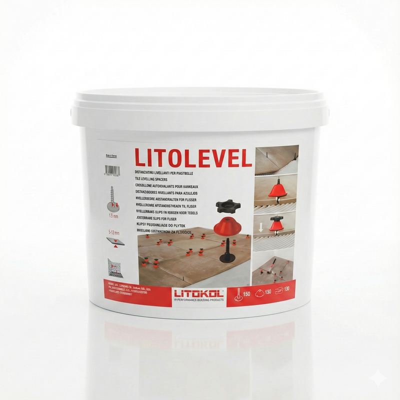 Litokol LitoLevel nivelleersysteem Set 150 bases + 150 cones + 150 Nuts