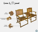Garden Bench Loveseat Set 2 Persons Acacia Wood With Table Parasol Hole Foldable 141x61x87 cm