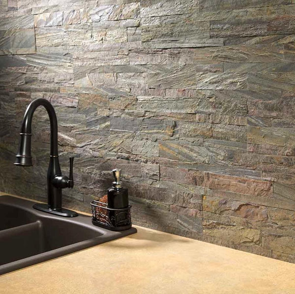 Natural Stone Adhesive Strip Slimline Platinum 15x60 cm Wall Decoration
