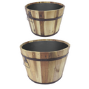 Planter tree tub set of 2 oiled acacia Natural FSC 