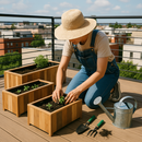 Rectangular planter S Lignum Acacia FSC 70 x 30 x 30 cm Natural oiled