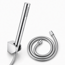 Round hand shower set + hose and holder chrome