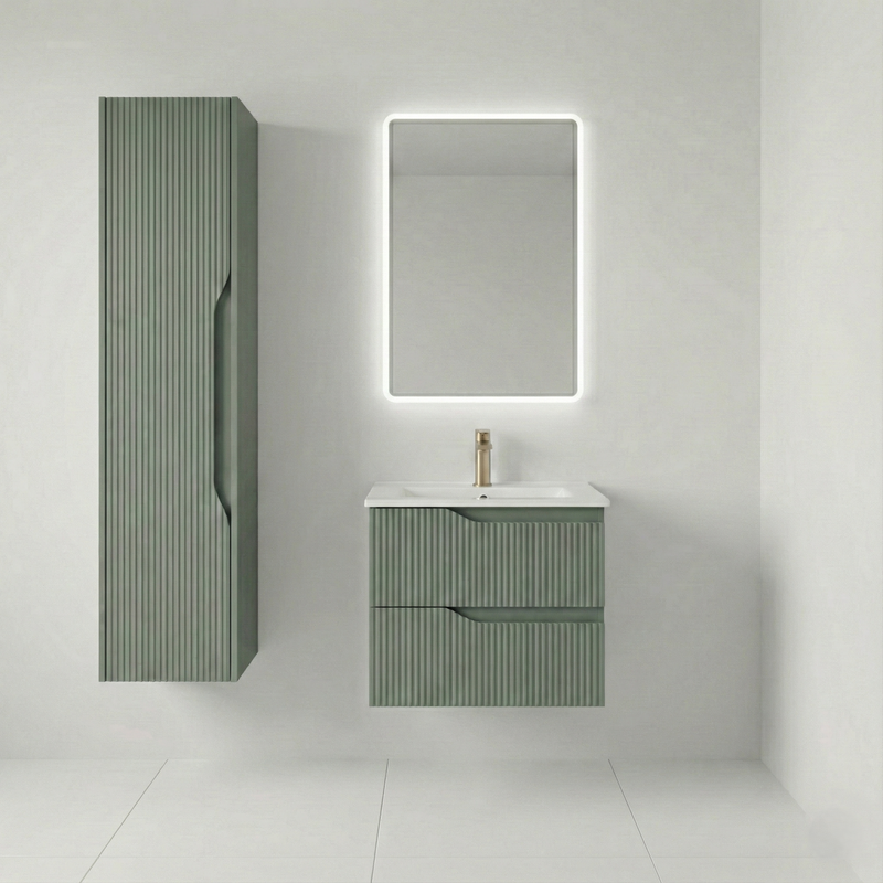 bm Soho 60 vert 2 tiroirs encastrable ker. évier blanc