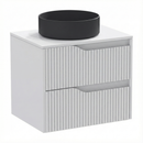 bm Soho 60 white 2 drawer-worktop-surface-washbasin matt-black