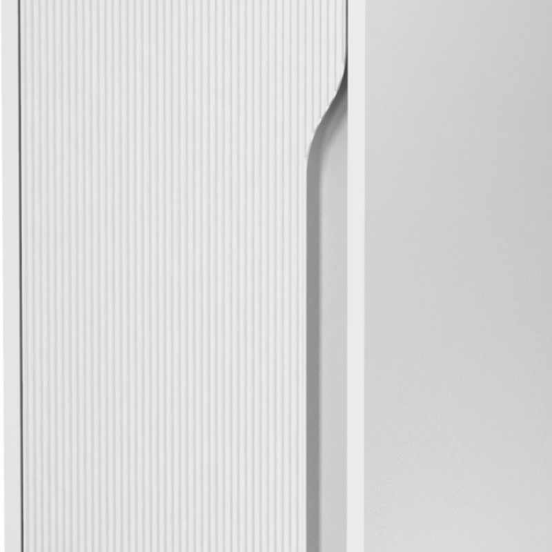 Soho Kolomkast Mat Wit – Geribbeld Design – 35x30x120 cm – Zwevend