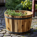 Round planter M Tub Lignum Acacia FSC 46 x 32 cm Natural