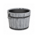 Jardinière Storm Lignum - 26 cm de haut - Ø 37 cm - Gris Brossé - Jardinières d'extérieur rondes - Bac à arbres en bois d'acacia FSC - pour Jardin, Terrasse et Balcon