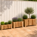 Jardinière Storm Lignum - 30 cm de Hauteur - 70x30 cm - Huilé Naturel - Jardinières d'Extérieur Rectangulaires - Bois d'Acacia FSC - pour Jardin, Terrasse et Balcon