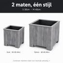Storm Plantenbak Vierkant 40x40 cm Grijs Acaciahout FSC