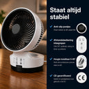 Ventilateur de table Coolboy Trend 25 cm - Ventilateur avec télécommande | 3 vitesses, minuterie 7 heures et oscillation à 180 degrés