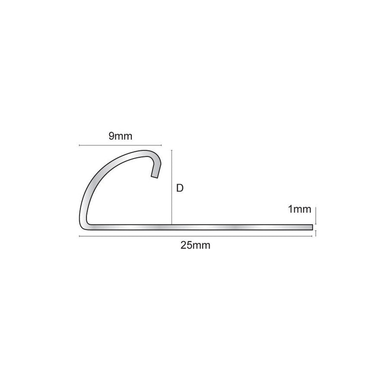 Tile profile Quadrant Stainless Steel 10 mm 270 cm ESQ107.84 by Genesis