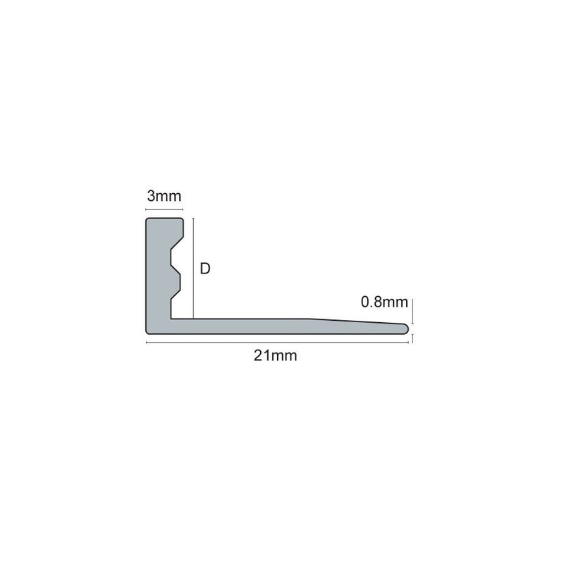 Tegelprofiel Recht Jasmijn PVC 10 mm 250 cm ESP100.32 by Genesis