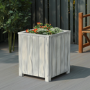 Square planter M Lignum Acacia FSC 40 x 40 cm White