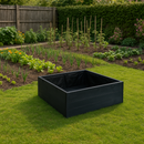 Square planter Grow box Lignum Acacia FSC 80 x 80 x 30 cm Black