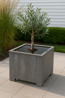 Square planter L Lignum Acacia FSC 50 x 50 cm Gray